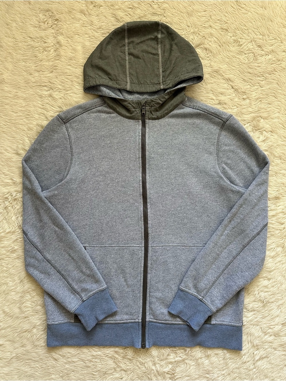 Lululemon Men’s Le Hoodie Full Zip-Up Long Sleeve Athletic Heathered Blue Sz XL